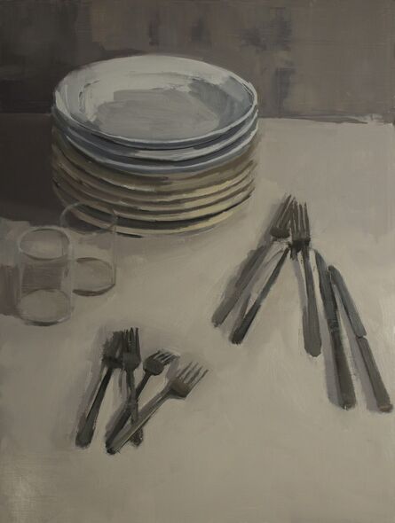 Carrie Mae Smith, ‘Stacks of Plates with Flatware and Glasses’, 2013
