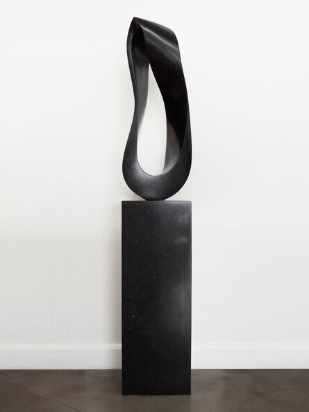 Jeremy Guy, ‘Mobius H3 12/50 - smooth, elegant, black granite, abstract sculpture on plinth’, 2020