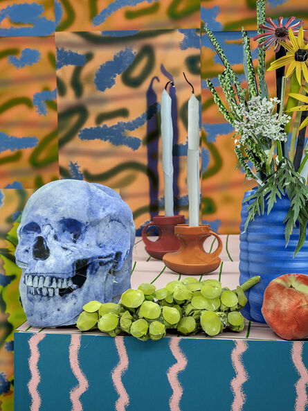 Daniel Gordon, ‘Blue Skull with Candles’, 2020