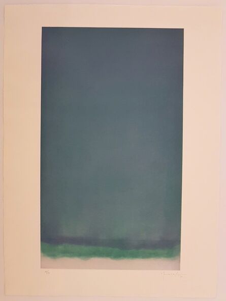 Joan Hernández Pijuan, ‘Composición, (in Green/Blue – vertical)’, 1980