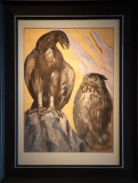 Paul Jouve, ‘Eagle and Owl Eagle’