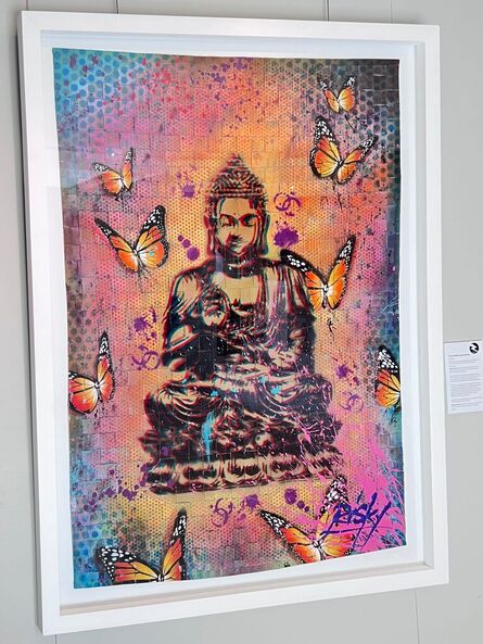 RISK, ‘Sunset Buddha with Butterflies’, 2022