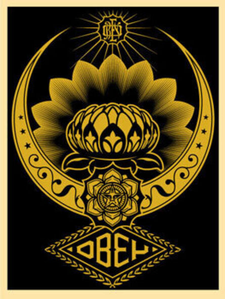 Shepard Fairey, ‘Lotus Ornament Gold’, 2008