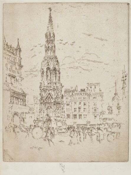 Joseph Pennell, ‘The Elinor Cross, in Front of Charing Cross Railway Station’, 1906