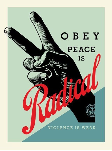 Shepard Fairey, ‘Obey Radical Peace (blue)’, 2021