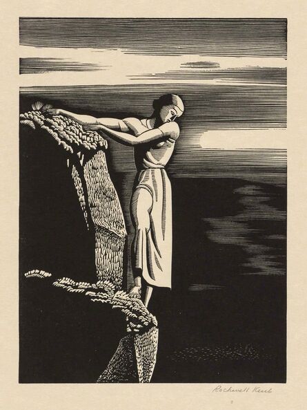 Rockwell Kent, ‘GIRL ON A CLIFF (BURNE-JONES 57)’, 1930