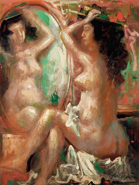 Byron Browne, ‘Nude by the Mirror’, 1958
