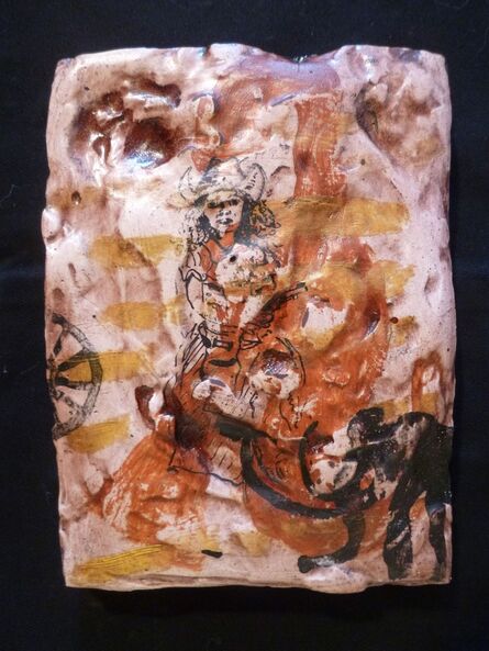 Joshua Goode, ‘Cave Wall Fragment (Girl with Gun, Mammoth, and Wagon Wheel)’, 2013