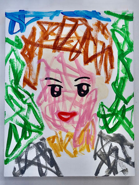 Nischi Tatzz, ‘少年 （芝生のポートレート）’, 2021