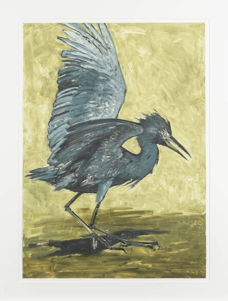 John Alexander, ‘Baby Blue Heron with Gold Background’, 2012