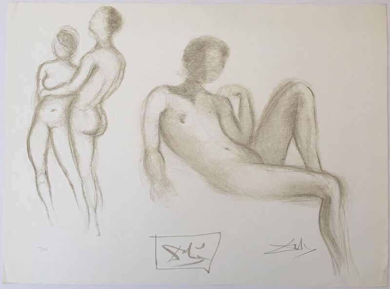Salvador Dalí, ‘Couples nus (Nude couple)’, 1970, Print, Lithograph in sepia on Rives BFK, Puccio Fine Art