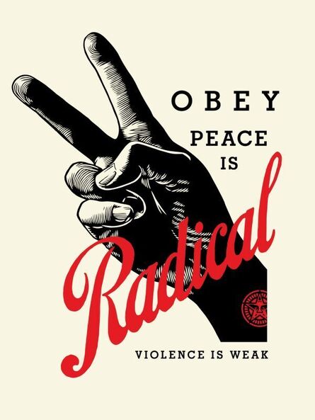Shepard Fairey, ‘Obey Radical Peace (white)’, 2021