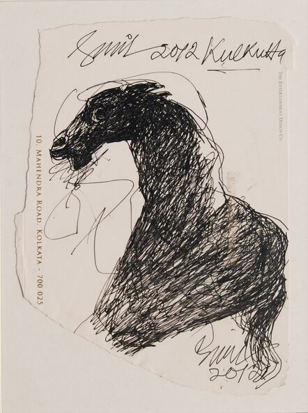 Sunil Das, ‘Horse, Ink on Paper by Modern Artist Sunil Das "In Stock"’, 2012