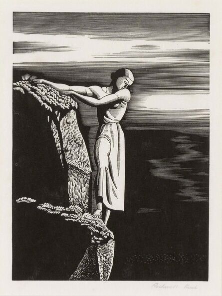 Rockwell Kent, ‘GIRL ON A CLIFF (BURNE-JONES 57)’, 1930