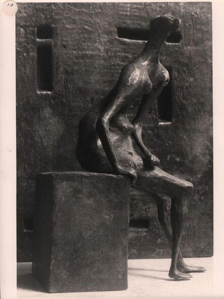 Henry Moore, ‘Girl Seated Against Square Wall’, 1957-1958