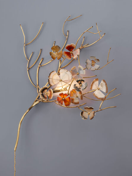 Taher Chemirik, ‘'Butterflies' sconce with agates of various colors - H 109 cm’, 2022