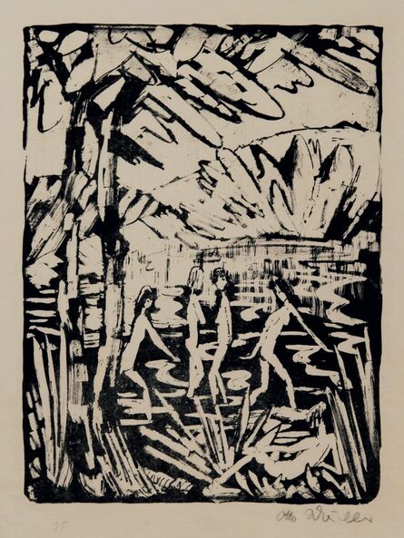 Otto Mueller, ‘Fünf Mädchen am Waldteich (2) (Five Girls at the Forest Ponds (2))’, ca. 1919