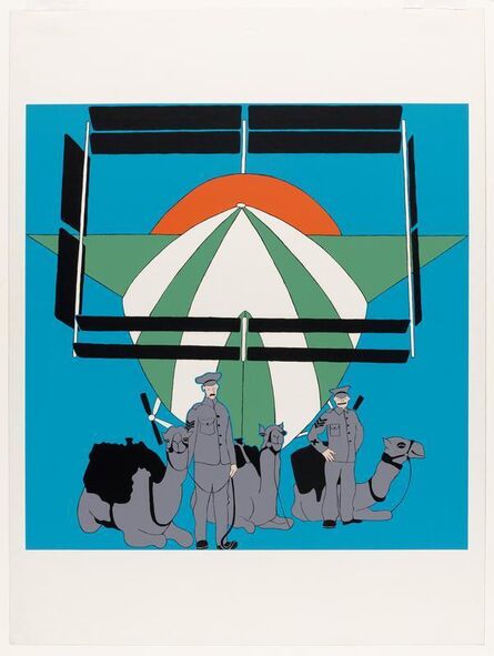 John Wesley, ‘Anglo-Egyptian Camel Corps with a French Dirigible’, 1970