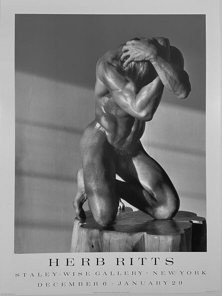 Herb Ritts, ‘Male Nude on a Log, 1987 Photographic Poster, FREE DOMESTIC SHIPPING’, 1987