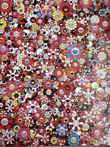 Takashi Murakami, ‘Flowers and Skulls (Red)’, 2013