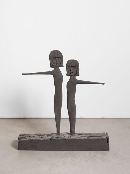 Mark Manders, ‘Two Wooden Girls with Yellow Drumsticks’, 2012