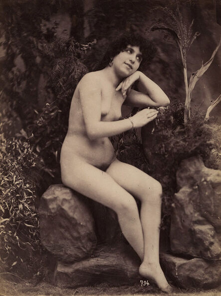 Gaudenzio Marconi, ‘Nude Seated on Studio Rocks’, 1870c/1870c