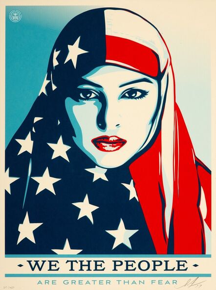 Shepard Fairey, ‘Greater Than Fear from We the People’, 2017