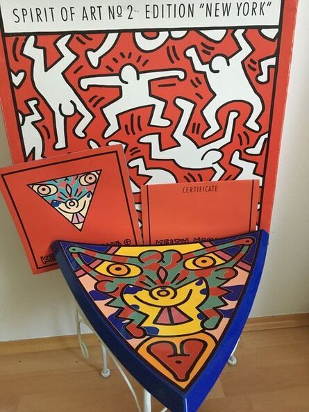 Keith Haring, ‘Keith Haring, No 2 Spirit of Art, New York TribeCa, by Keith Haring, Limited Edition Ceramic Tray Created by Villeroy and Boch From the Artists Design, FREE DOMESTIC SHIPPING’, 1992