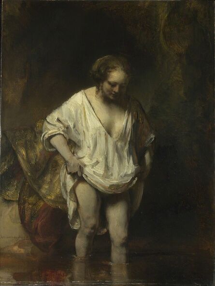 Rembrandt van Rijn, ‘A Woman bathing in a Stream (Hendrickje Stoffels?)’, 1654