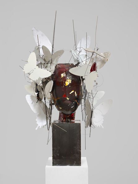 Manolo Valdés, ‘Cabeza Ambar con Mariposa Blancas’, 2020