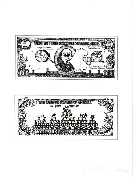 Öyvind Fahlström, ‘One Hundred and Eight Inflated Dollars, from the Collection of Ileana Sonnabend and the Estate of Nina Castelli ’, 1973