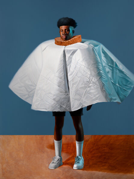Papay Solomon, ‘Tarp Baby with Nike Shoes and Long White Socks’, 2021