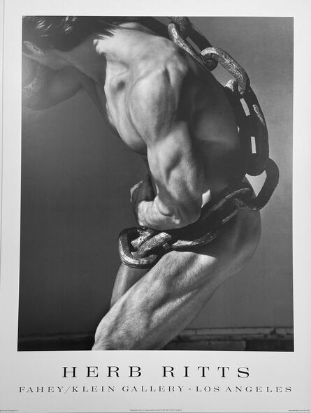 Herb Ritts, ‘"Man with Chain" Black and White Photographic Poster, FREE DOMESTIC SHIPPING’, 1988