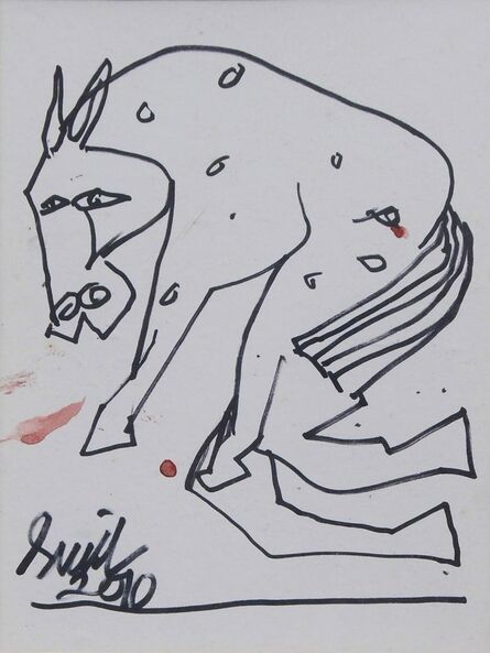 Sunil Das, ‘Horse, Ink on Paper by Padma Shree Artist Sunil Das "In Stock"’, 2010