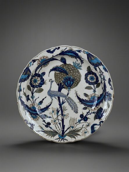 ‘Plat au paon (Plate with peacock)’, 16th century