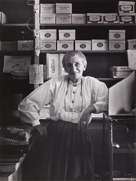 Pirkle Jones, ‘Dorothea Lange in Cook, McKenzie and Son Store, Monticello, Berryessa Valley, from the series Death of a Valley’, 1956