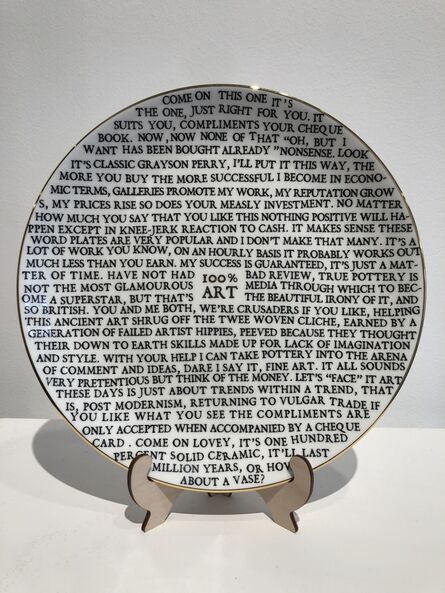 Grayson Perry, ‘100% Art Plate’, 2020