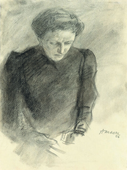 August Macke, ‘Ottilie Macke mit gesenketm Blick’, 1906
