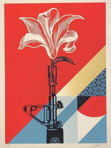 Shepard Fairey, ‘Obey Giant AR-15 Lily Signed & Numbered Shepard Fairey Print Vietnam War Peace’, 2020
