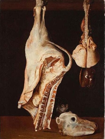 Alonso de Escobar (attributed to), ‘Still Life with Side of Beef’, 17th century
