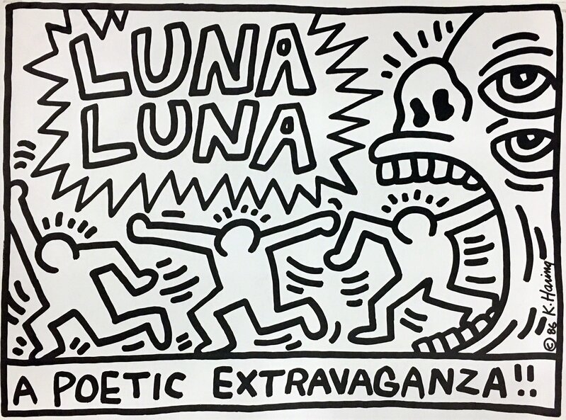 Keith Haring, ‘Luna Luna A Poetic Extravaganza!’, 1986, Print, Offset lithograph, Lot 180 Gallery