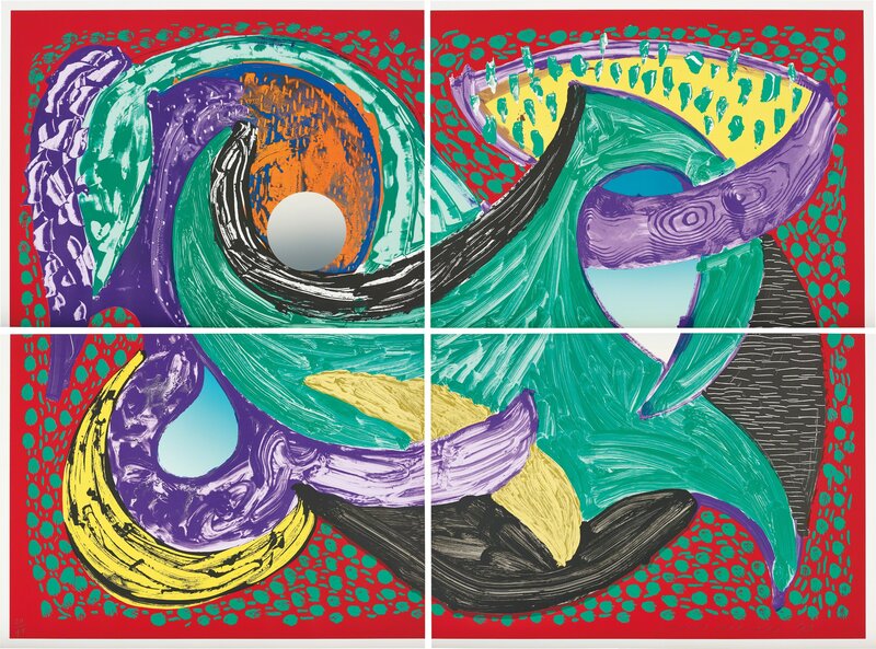 David Hockney, ‘Going Round, from Some More New Prints’, 1993, Print, Lithograph and screenprint in colours, on four sheets of Arches 88 paper, the full sheets, Phillips