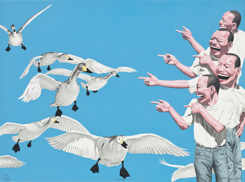 Yue Minjun, ‘Big Swans’, 2005, Print, Lithograph, Seoul Auction