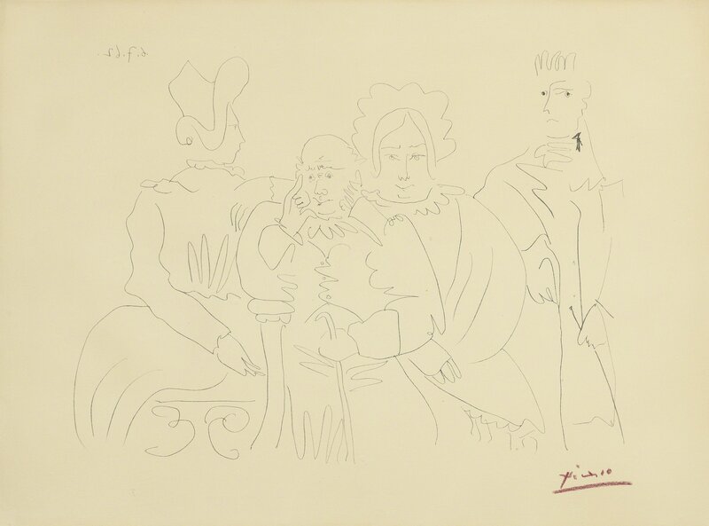 Pablo Picasso, ‘Portrait de famille, quatre personnages dont trois assis’, 1962, Print, Lithograph on Arches wove paper, Christie's
