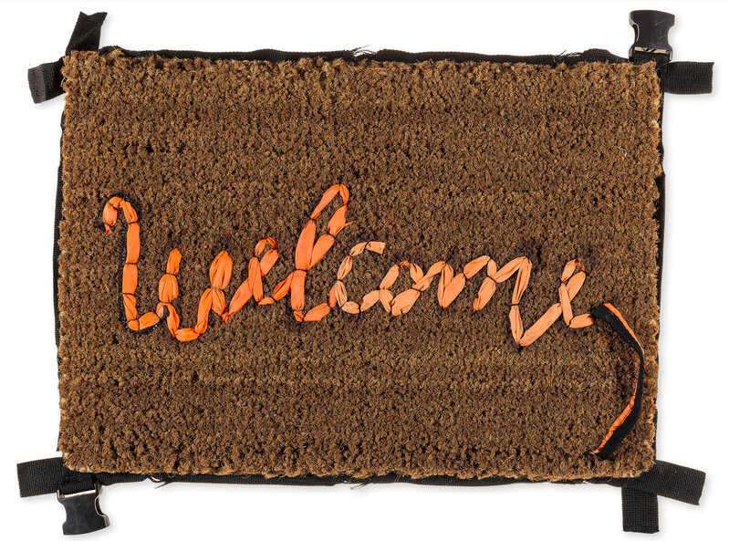 Banksy, ‘Welcome Mat’, 2019, Mixed Media, Hand-stitched welcome mat using the fabric from life vests abandoned on the beaches of the Mediterranean, Oliver Clatworthy Gallery Auction