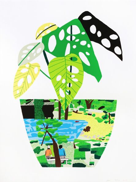 Jonas Wood, ‘Landscape Pot with Plant’, 2017