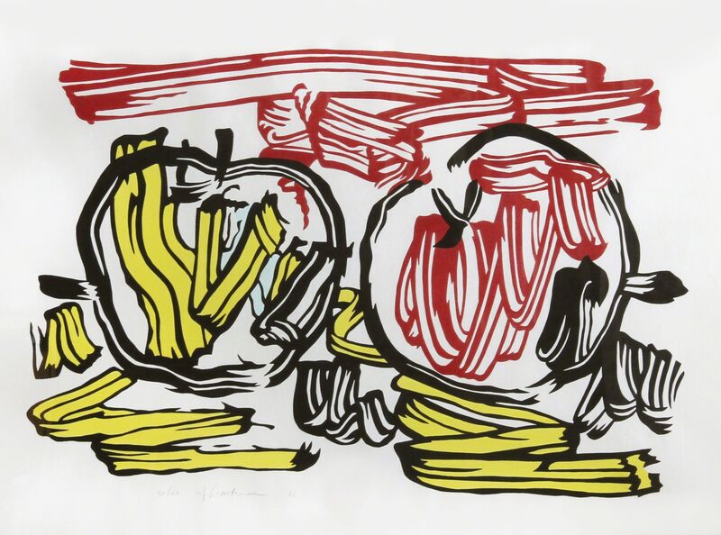 Roy Lichtenstein, ‘Red Apple and Yellow Apple ’, 1983, Print, Woodcut on handmade Iwano Kizuki Hosho paper, RoGallery