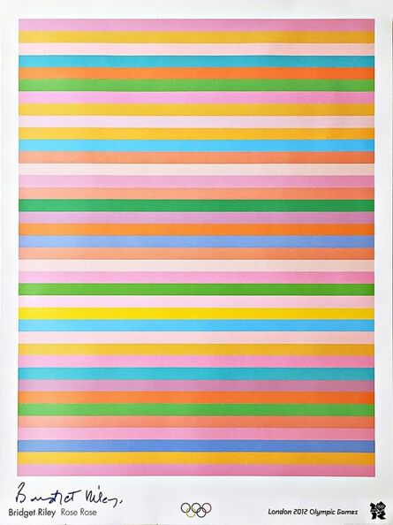 Bridget Riley, ‘Rose Rose Limited Edition Offset Lithograph Poster for 2012 Olympics with Hologram (Hand Signed)’, 2011