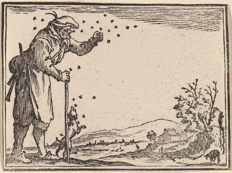Edouard Eckman after Jacques Callot, ‘Peasant Attacked by Bees’, 1621, Print, Woodcut, National Gallery of Art, Washington, D.C.