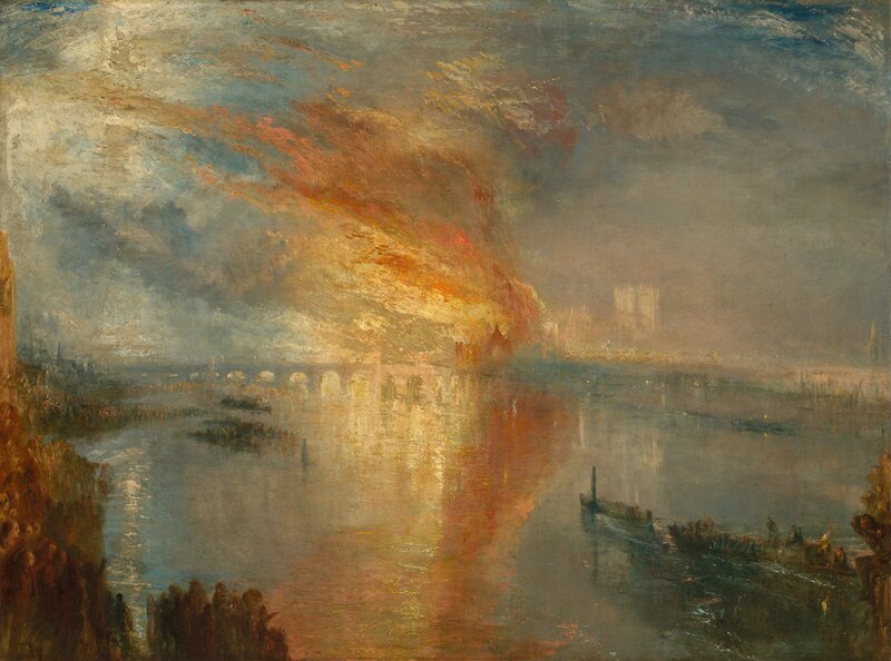 J. M. W. Turner, ‘The Burning of the Houses of Lords and Commons, 16 October 1834’, 1835, Painting, Oil on canvas, Cleveland Museum of Art